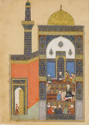 Laila and Majnun at School, Folio from a Khamsa Quintet of Nizami, A.H. 835 AD 1431-32.