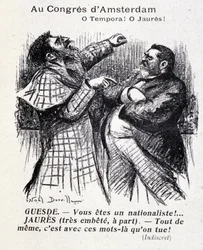 Alteracão entre Jean Jaures e Jules Guesde (congresso socialista de Amsterdão) por Noel Dorville, "Le Panache" 5/10/1904.