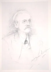 Retrato de Sir Arthur James Balfour (1848-1930) de um álbum sobre o Entente Cordiale