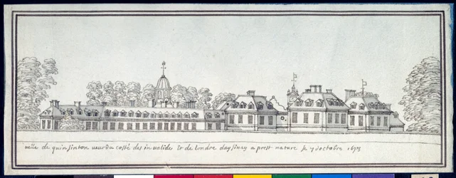 Palácio Kensington, 7 de Outubro de 1693 (caneta e tinta com lavagem em papel)