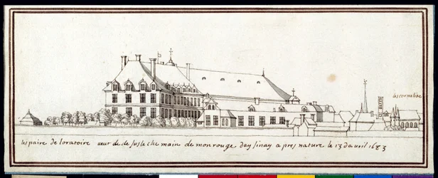 Os Oratorianos e a Igreja Carmelita (caneta e tinta com lavagem em papel)