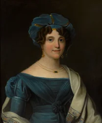 Lady Nicolls, esposa do major-general Sir Jaspar Nicolls KCB, 1827 por volta de