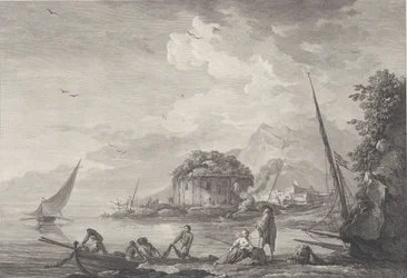 Vista das ruínas do Templo de Vênus na Ilha de Nisida Perto de Pouzzol no G..., 1761.