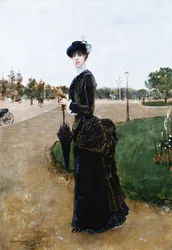 Uma senhora elegante no Bois de Boulogne, 1880