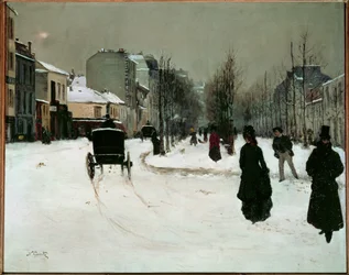 O Boulevard de Clichy sob a neve (pintura sobre tela)