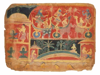 Ilustração para o Bhagavata Purana, a
Cena de batalha de Rukmini-Haran