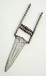 Jamadhar, ou punhal, para uma criança (aço, ferro, ouro e latão)