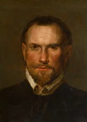 Retrato de um homem barbado desconhecido, c.1501-99 (Óleo e papel colocados em painel)