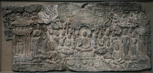Western Paradise, Handan, província de Hebei, 550-577 (calcário com traços de pigmento)