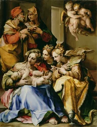 Sagrada Família com os Santos Ana, Catarina de Alexandria e Maria Madalena, c.1560-9
