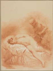 Ninfa e fauna, 1800.