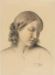 Retrato de uma jovem mulher, c. 1854-1858.