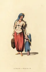 Mulher grega com a sua filha, Ilha Marmara