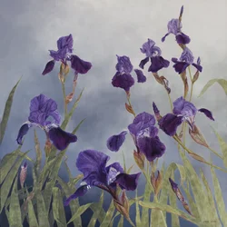 Iris hybrida, 2015 (acrílico sobre madeira revestida a gesso)