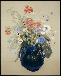 Um vaso de flores azuis, c.1905-08