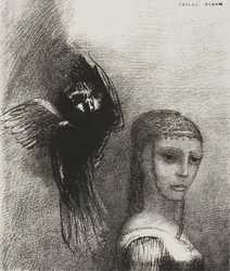 E um grande pássaro, descendo do céu, se lança contra o ponto mais alto de seu cabelo, placa 3 de 10
