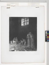 Em The Shadow People Cry And Pray... (litografia em papel de apliques da China)