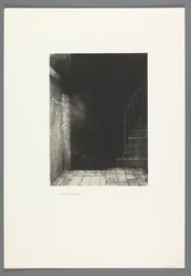 Je vis une lueur large et pâle La Maison Hautée, 6 litografias na capa The Haunted House, La Maison Hantée, ilustrações para texto de Bulwer-Lytton, traduzidas para o francês por René Philipon, (título da série)