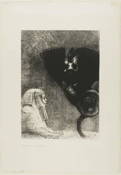 A Esfinge: "...meu olhar que nada pode desviar, passando pelos objetos, permanece fixo em um horizonte inacessível." A Quimera: "Quanto a mim, sou leve e alegre", placa 5 de To Gustave Flaubert