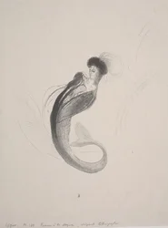 Mulher com toque e cauda de sereia