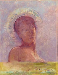 Olhos firmes - Olhos fechados - Pintura de Odilon Redon