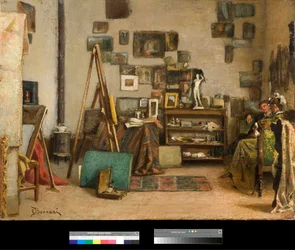 A Oficina Pintura de Odoardo Borrani (1833-1905) 1885 Coleção Particular