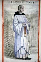 Monge cisterciense. Gravura em O. Fialetti. Século XVI.