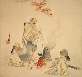 Bebida sob um Ácer, c.1890s-1900s (impressão a cores de bloco de madeira)
