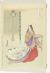 Senhora do tribunal de Heian
Comparações entre belezas e flores (título da série)
Bijin hana kurabe (título da série sobre o objecto)
