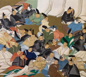36 poetas, pintura sobre papel de Ogata Kōrin (1658-1716), Japão, período Edo