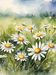 Campo de margaridas em flor