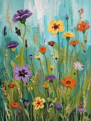 Flores silvestres com textura