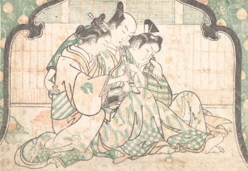 Um jovem sentado entre duas mulheres, c. 1749., c. 1749.