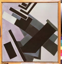 Composição abstrata. Pintura de Olga Vladimirovna Rozanova (1886-1918), óleo sobre tela
