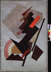 Tsomposition Suprematista. Pintura de Olga Vladimirovna Rozanova (1886-1918), huile sir toile