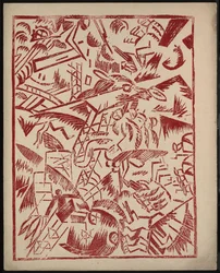 Ilustração para o livro A Guerra de Aleksey Kruchenykh, 1916