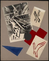 Ilustração para o livro A Guerra de Aleksey Kruchenykh, 1916