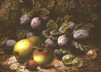 Natureza Morta com Ameixas, Gooseberries, Maçã, Pêra e Morango