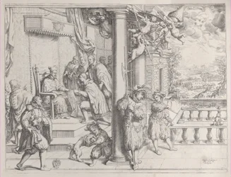 Um jovem apresentando sua tese ao cardeal Aldobrandini, 1620., 1620.