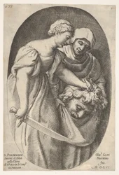 Judite com a cabeça de Holofernes na mão esquerda e uma espada na mão direita, acompanha..., 1606.