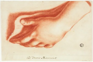 Molde de gesso da mão esquerda