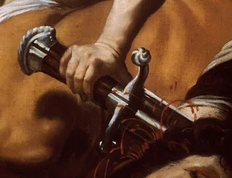 Detalhe da espada de Davi de Davi e Golias