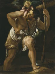 São Cristóvão carregando o Menino Jesus.