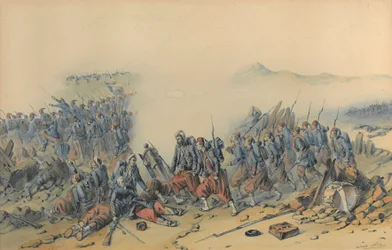 Zouaves com Baionetas (Crimea) (aguarela sobre papel)