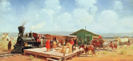 Western Railway Station, Frontier Days, c.1901 (petróleo sobre tela)