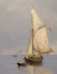 Dia de Verão no porto por Oscar Kleineh (1846-1919), Finlândia