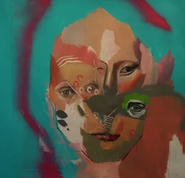 An Unsuccessful Attempt to Paint a Portrait, 2020-23 (acrílico, óleo e tinta spray sobre tela)