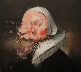 Retrato de mulher - segundo Rembrandt, 2019-25 (acrílico e óleo sobre tela)