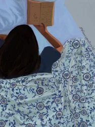 Leitura acolhedora na cama