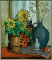 Girassóis com uma taça de Matisse